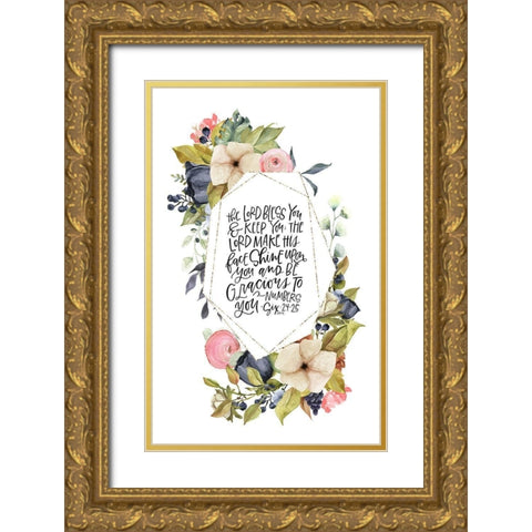 Lord, Bless You Gold Ornate Wood Framed Art Print with Double Matting by Wieners, Valerie