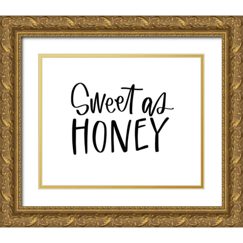 Sweet as Honey Gold Ornate Wood Framed Art Print with Double Matting by Wieners, Valerie