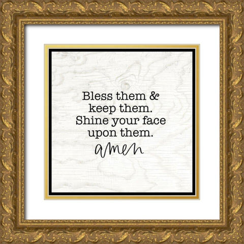 Bless them Gold Ornate Wood Framed Art Print with Double Matting by Wieners, Valerie