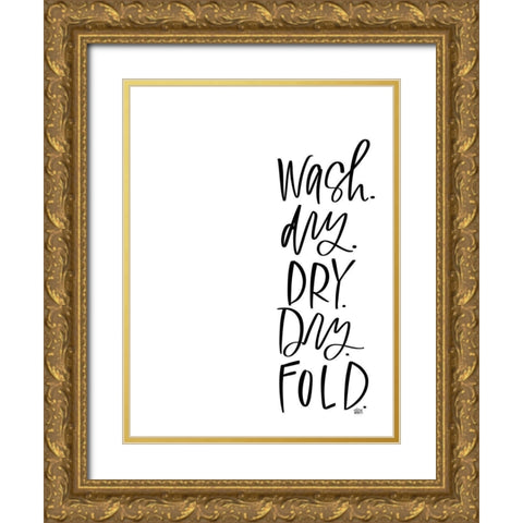 Laundry Gold Ornate Wood Framed Art Print with Double Matting by Wieners, Valerie