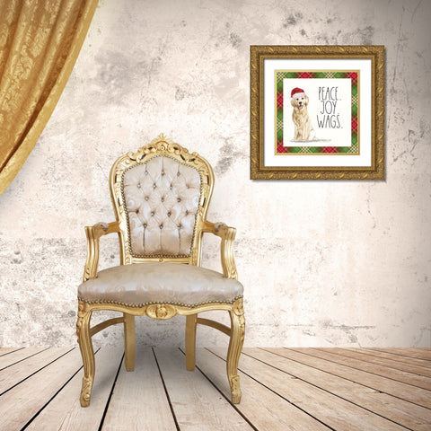 Peace, Joy, Wags II Gold Ornate Wood Framed Art Print with Double Matting by Wieners, Valerie