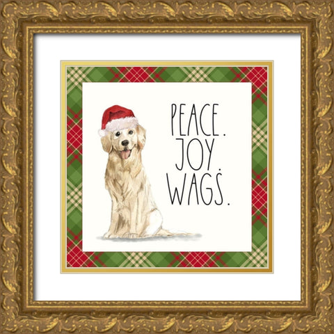 Peace, Joy, Wags II Gold Ornate Wood Framed Art Print with Double Matting by Wieners, Valerie