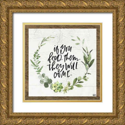 Feed Them Gold Ornate Wood Framed Art Print with Double Matting by Wieners, Valerie