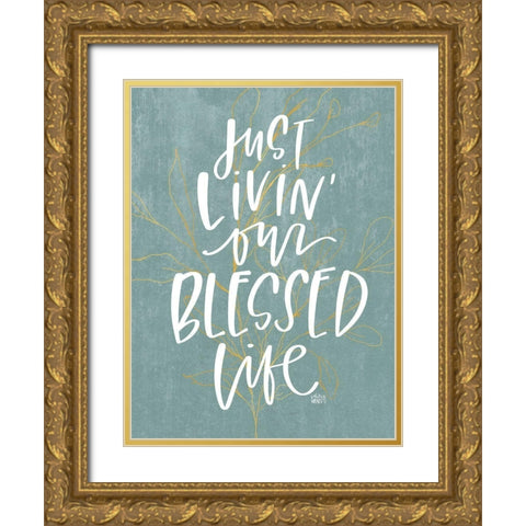 Livin Blessed Gold Ornate Wood Framed Art Print with Double Matting by Wieners, Valerie