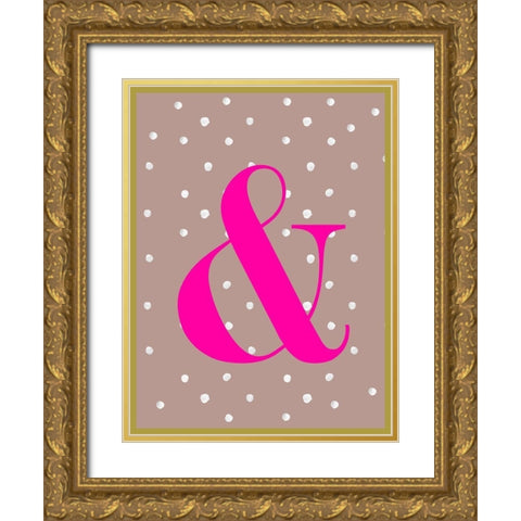 Glam Ampersand Gold Ornate Wood Framed Art Print with Double Matting by Wieners, Valerie
