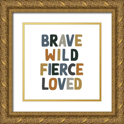 Brave Wild Gold Ornate Wood Framed Art Print with Double Matting by Wieners, Valerie