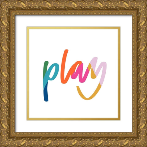 Play   Gold Ornate Wood Framed Art Print with Double Matting by Wieners, Valerie