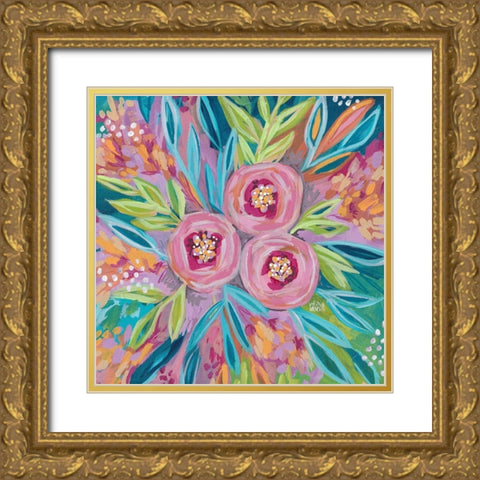 Painted Floral Gold Ornate Wood Framed Art Print with Double Matting by Wieners, Valerie