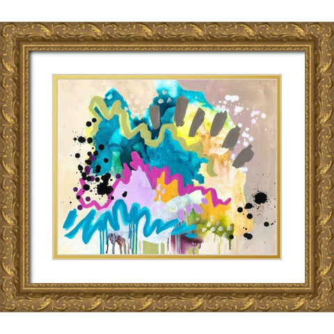 Abstract V Gold Ornate Wood Framed Art Print with Double Matting by Wieners, Valerie