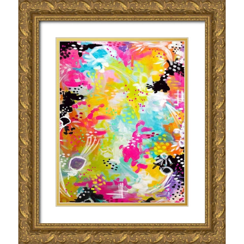 Abstract Gold Ornate Wood Framed Art Print with Double Matting by Wieners, Valerie