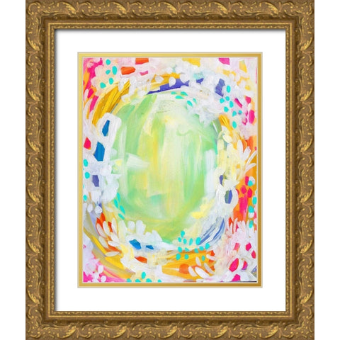 Painted Canvas V Gold Ornate Wood Framed Art Print with Double Matting by Wieners, Valerie