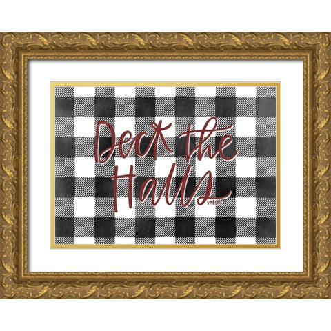 Deck the Halls Gold Ornate Wood Framed Art Print with Double Matting by Wieners, Valerie