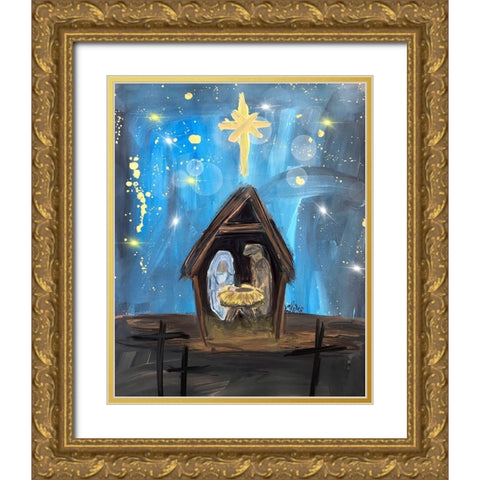 Nativity I Gold Ornate Wood Framed Art Print with Double Matting by Wieners, Valerie