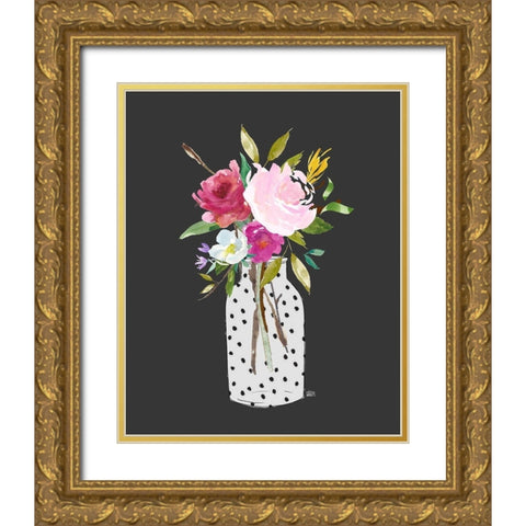 Pink Still Life Gold Ornate Wood Framed Art Print with Double Matting by Wieners, Valerie