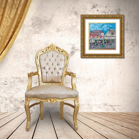 Seattle Market Gold Ornate Wood Framed Art Print with Double Matting by Wieners, Valerie