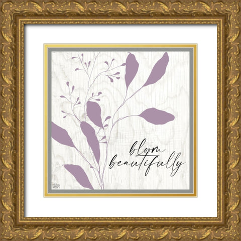 Bloom Beautifully Gold Ornate Wood Framed Art Print with Double Matting by Wieners, Valerie