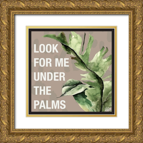 Under the Palms Gold Ornate Wood Framed Art Print with Double Matting by Wieners, Valerie