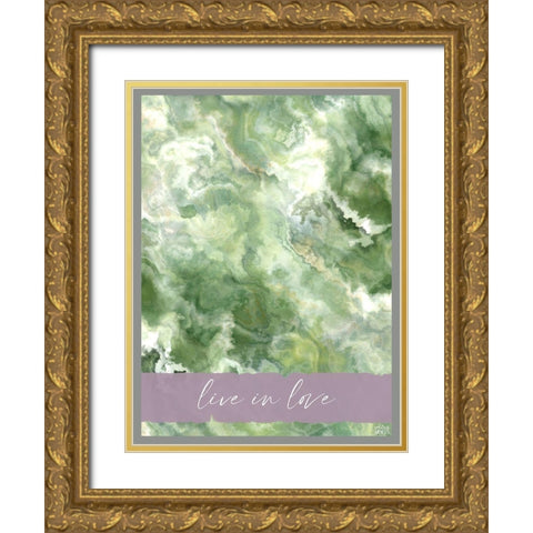 Live in Love Gold Ornate Wood Framed Art Print with Double Matting by Wieners, Valerie