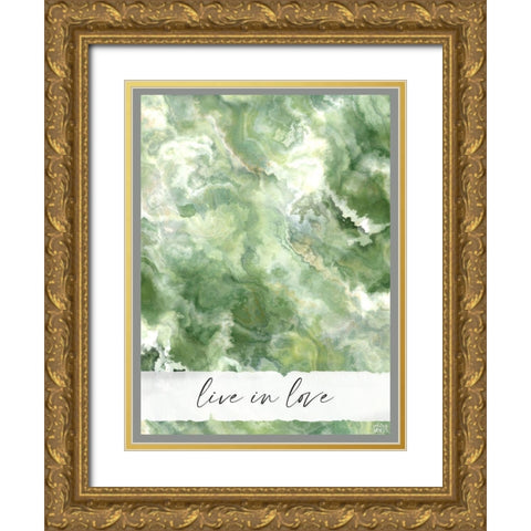Live in Love Gold Ornate Wood Framed Art Print with Double Matting by Wieners, Valerie