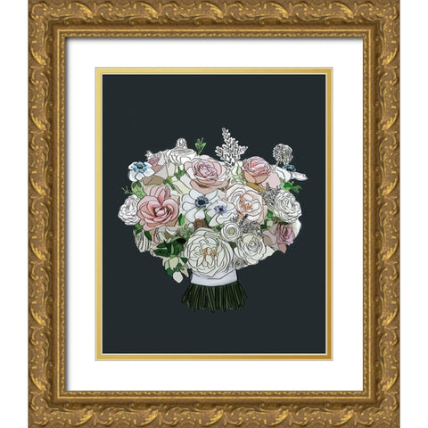 Floral I Gold Ornate Wood Framed Art Print with Double Matting by Wieners, Valerie