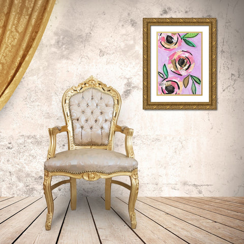 Floral Collage II Gold Ornate Wood Framed Art Print with Double Matting by Wieners, Valerie