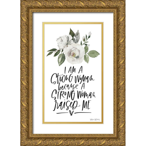 Strong Floral Gold Ornate Wood Framed Art Print with Double Matting by Wieners, Valerie