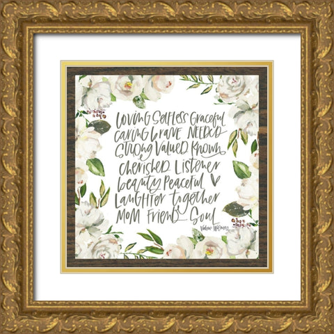 Mom Adjectives Gold Ornate Wood Framed Art Print with Double Matting by Wieners, Valerie