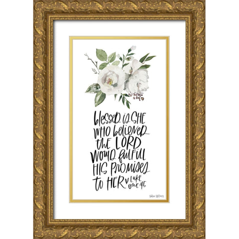 Blessed Gold Ornate Wood Framed Art Print with Double Matting by Wieners, Valerie