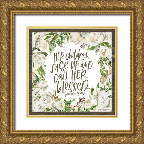 Her Children Gold Ornate Wood Framed Art Print with Double Matting by Wieners, Valerie