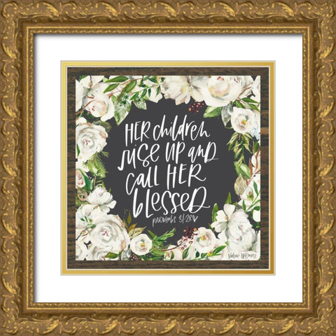 Her Children Gold Ornate Wood Framed Art Print with Double Matting by Wieners, Valerie