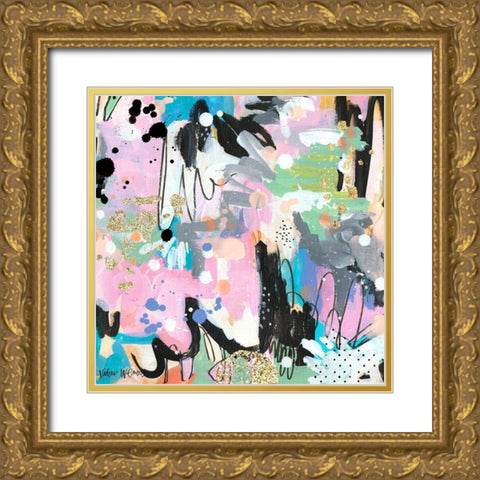 Abstract Polka Dot II Gold Ornate Wood Framed Art Print with Double Matting by Wieners, Valerie