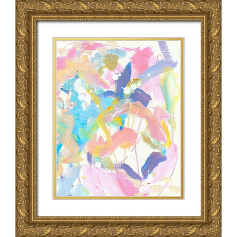 Abstract Color Gold Ornate Wood Framed Art Print with Double Matting by Wieners, Valerie