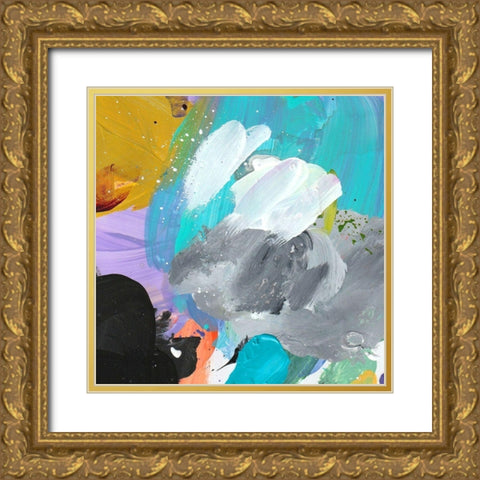 Blue Palette Gold Ornate Wood Framed Art Print with Double Matting by Wieners, Valerie