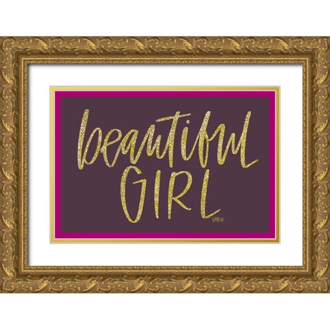 Beautiful Girl Gold Ornate Wood Framed Art Print with Double Matting by Wieners, Valerie