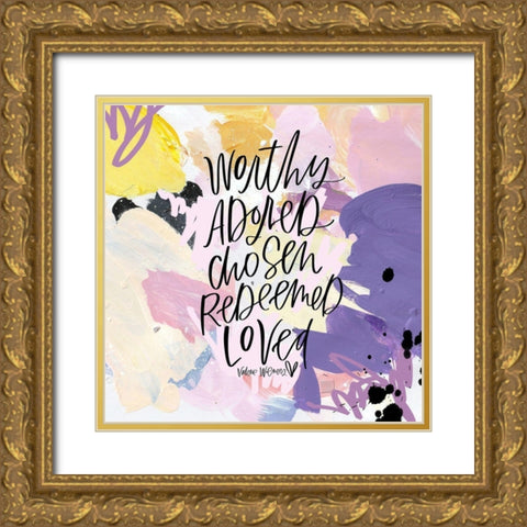 Worth Adored Gold Ornate Wood Framed Art Print with Double Matting by Wieners, Valerie