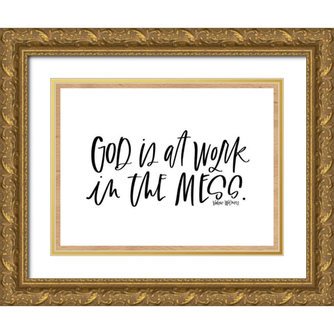 God is at Work Gold Ornate Wood Framed Art Print with Double Matting by Wieners, Valerie