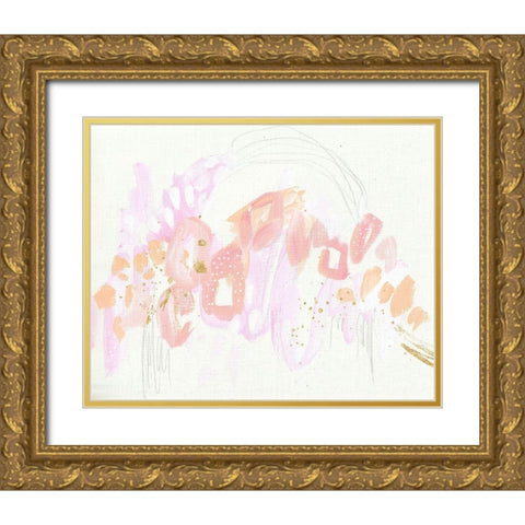Leopard Rainbow Bright Gold Ornate Wood Framed Art Print with Double Matting by Wieners, Valerie