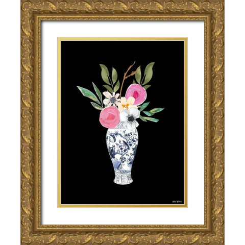 Blue Vase II Gold Ornate Wood Framed Art Print with Double Matting by Wieners, Valerie