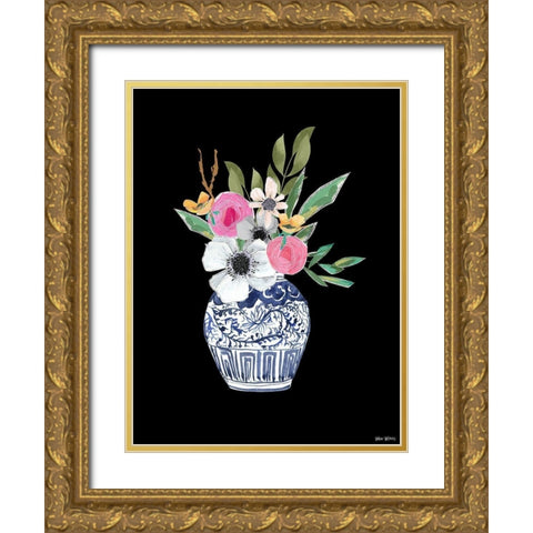 Blue Vase III Gold Ornate Wood Framed Art Print with Double Matting by Wieners, Valerie