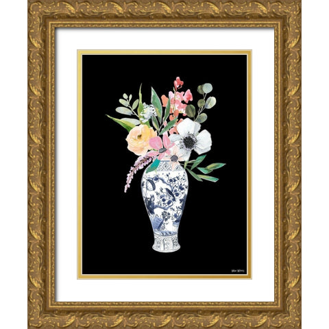Blue Vase IV Gold Ornate Wood Framed Art Print with Double Matting by Wieners, Valerie