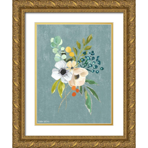 Floral Bunch II Gold Ornate Wood Framed Art Print with Double Matting by Wieners, Valerie