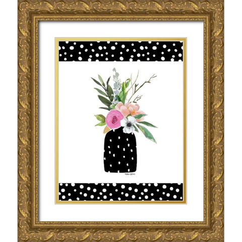 Spring Flowers Gold Ornate Wood Framed Art Print with Double Matting by Wieners, Valerie