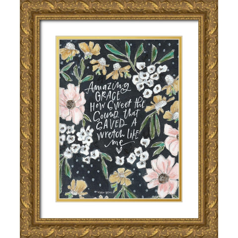 Amazing Grace Gold Ornate Wood Framed Art Print with Double Matting by Wieners, Valerie