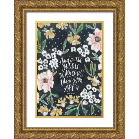 Middle of My Chaos Gold Ornate Wood Framed Art Print with Double Matting by Wieners, Valerie