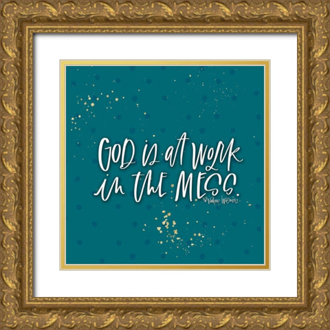 At Work Gold Ornate Wood Framed Art Print with Double Matting by Wieners, Valerie