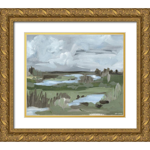 Landscape Gold Ornate Wood Framed Art Print with Double Matting by Wieners, Valerie