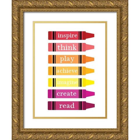 School Rules II Gold Ornate Wood Framed Art Print with Double Matting by Wieners, Valerie