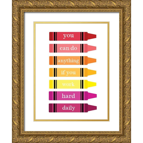 School Rules III Gold Ornate Wood Framed Art Print with Double Matting by Wieners, Valerie