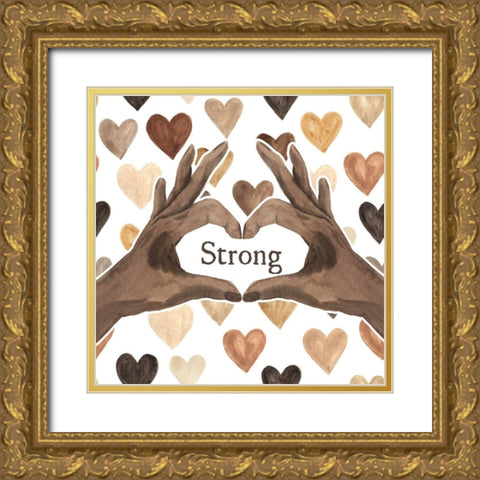 Strong Heart Gold Ornate Wood Framed Art Print with Double Matting by Wieners, Valerie