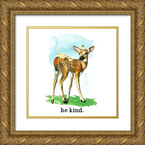 Be Kind Gold Ornate Wood Framed Art Print with Double Matting by Wieners, Valerie